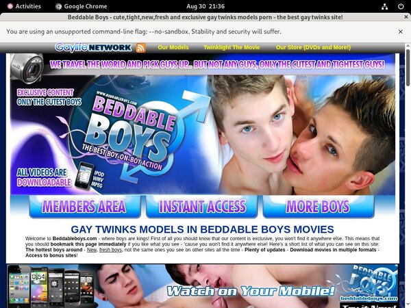 Beddable Boys Login Ids