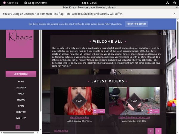 Free Account On Miss Khaos