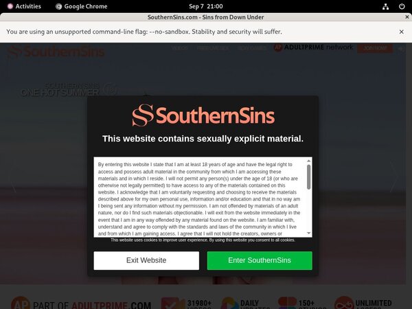 Free Southern Sins Promo